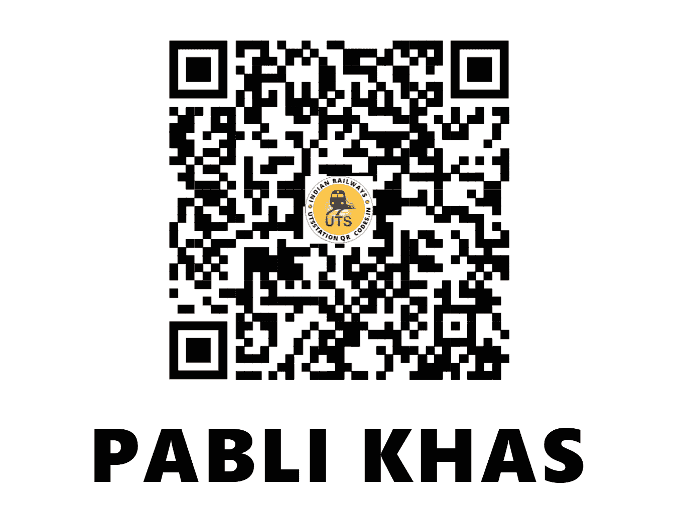 UTS QR Code for PABLI KHAS - PQY (NR - UTTAR PRADESH)